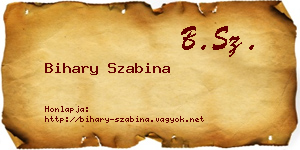 Bihary Szabina névjegykártya