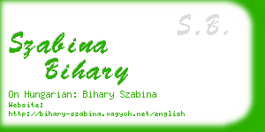 szabina bihary business card